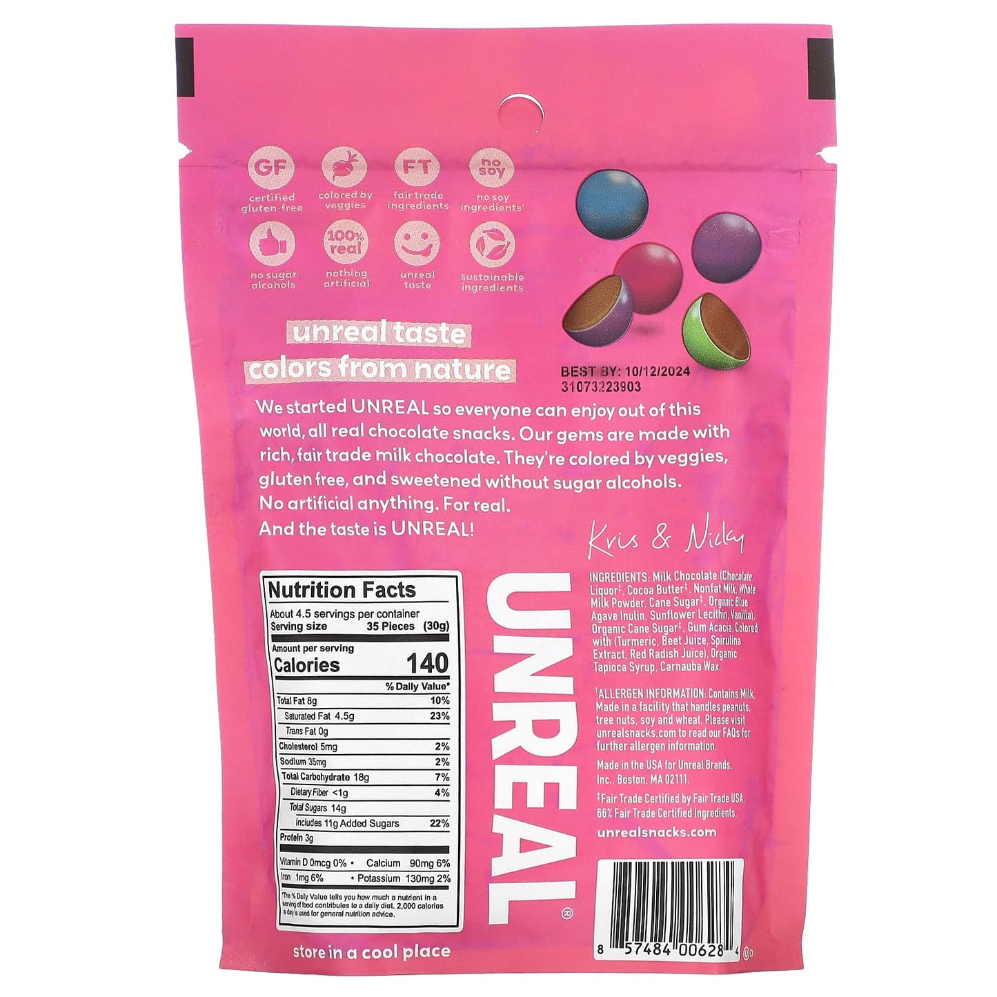 Unreal, Milk Chocolate Gems, 5 oz (142 g) - Image 2