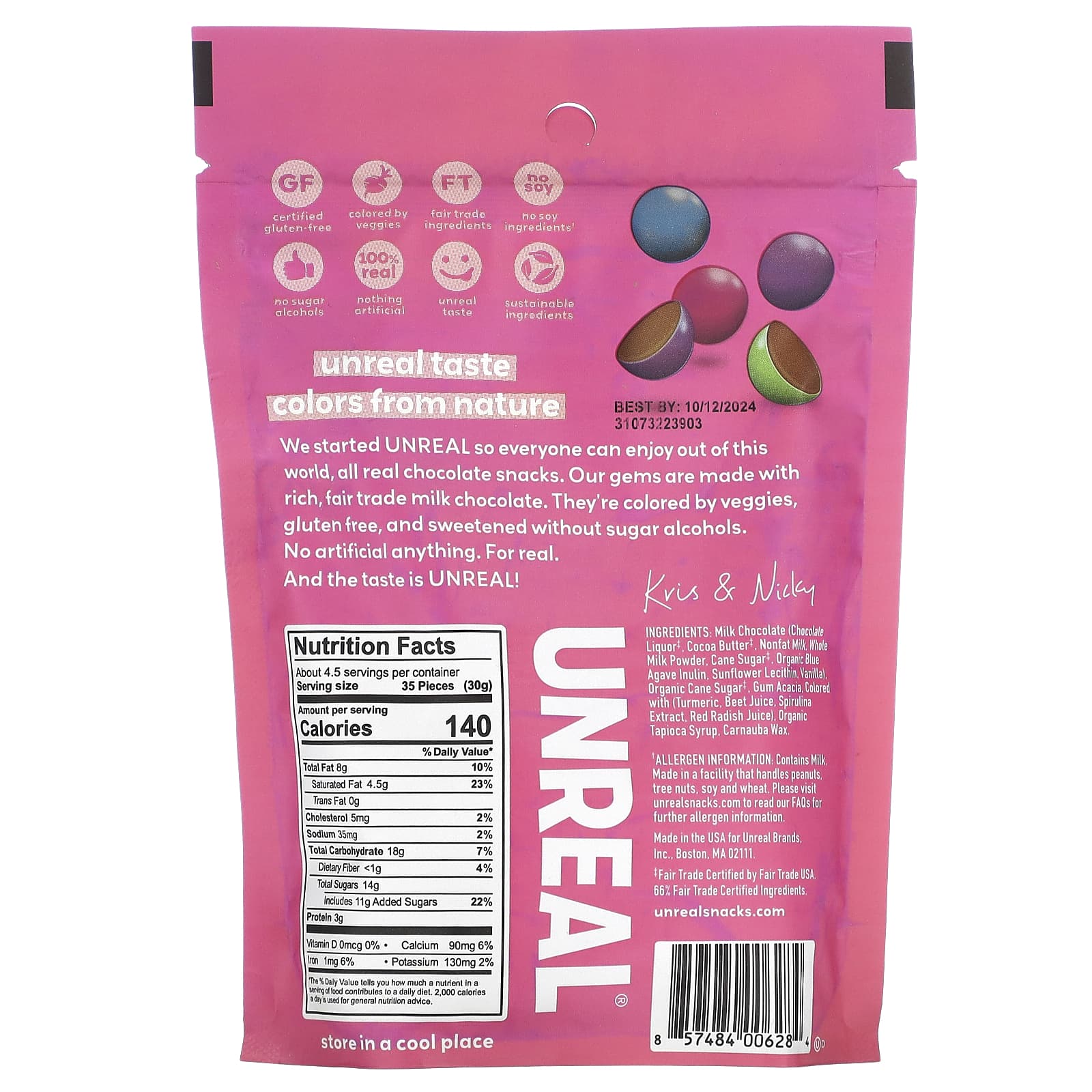 Unreal, Milk Chocolate Gems, 5 oz (142 g) - Image 2