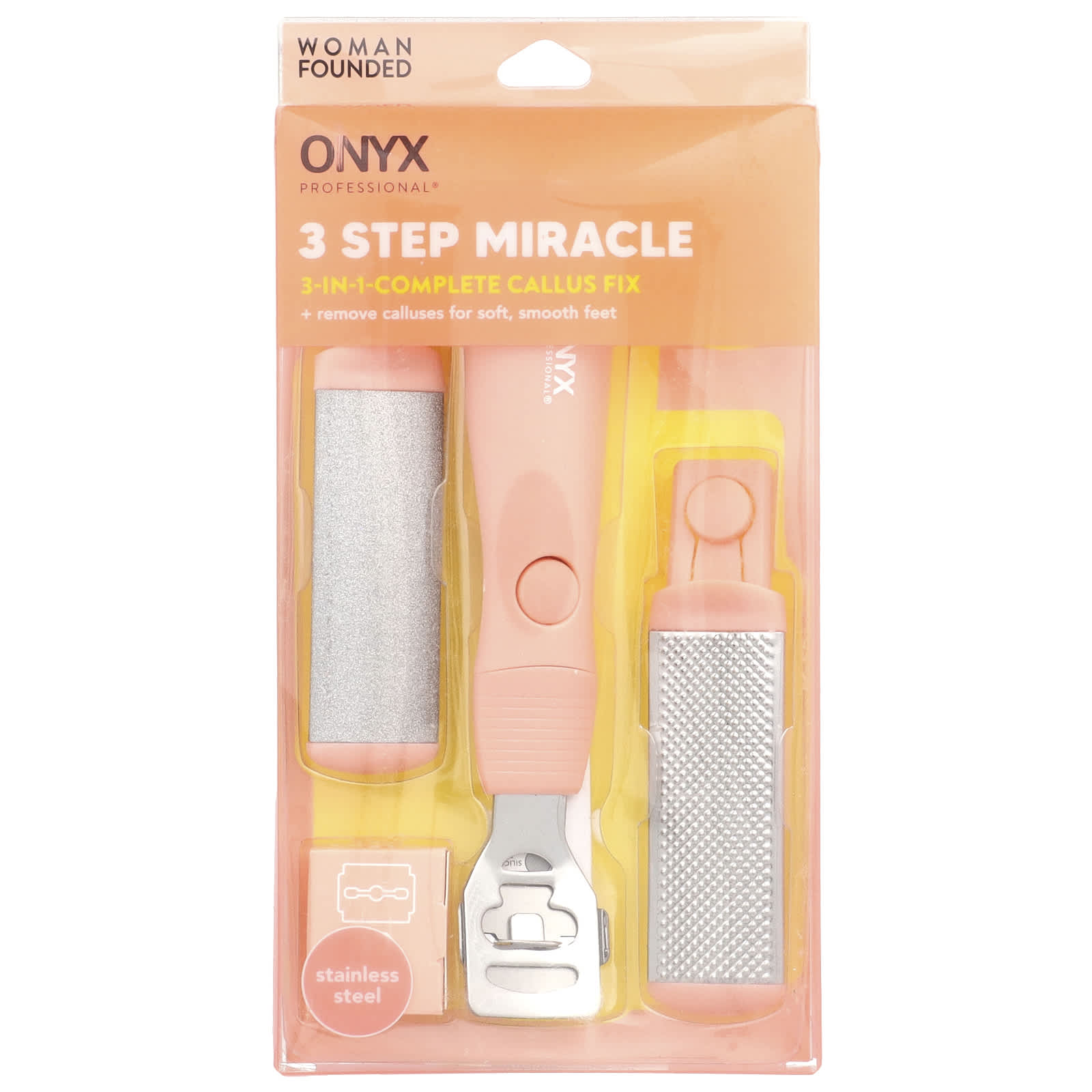 Onyx Professional, 3 Step Miracle, 3-In-1 Complete Callus Fix , 4 Piece Kit - Image 2