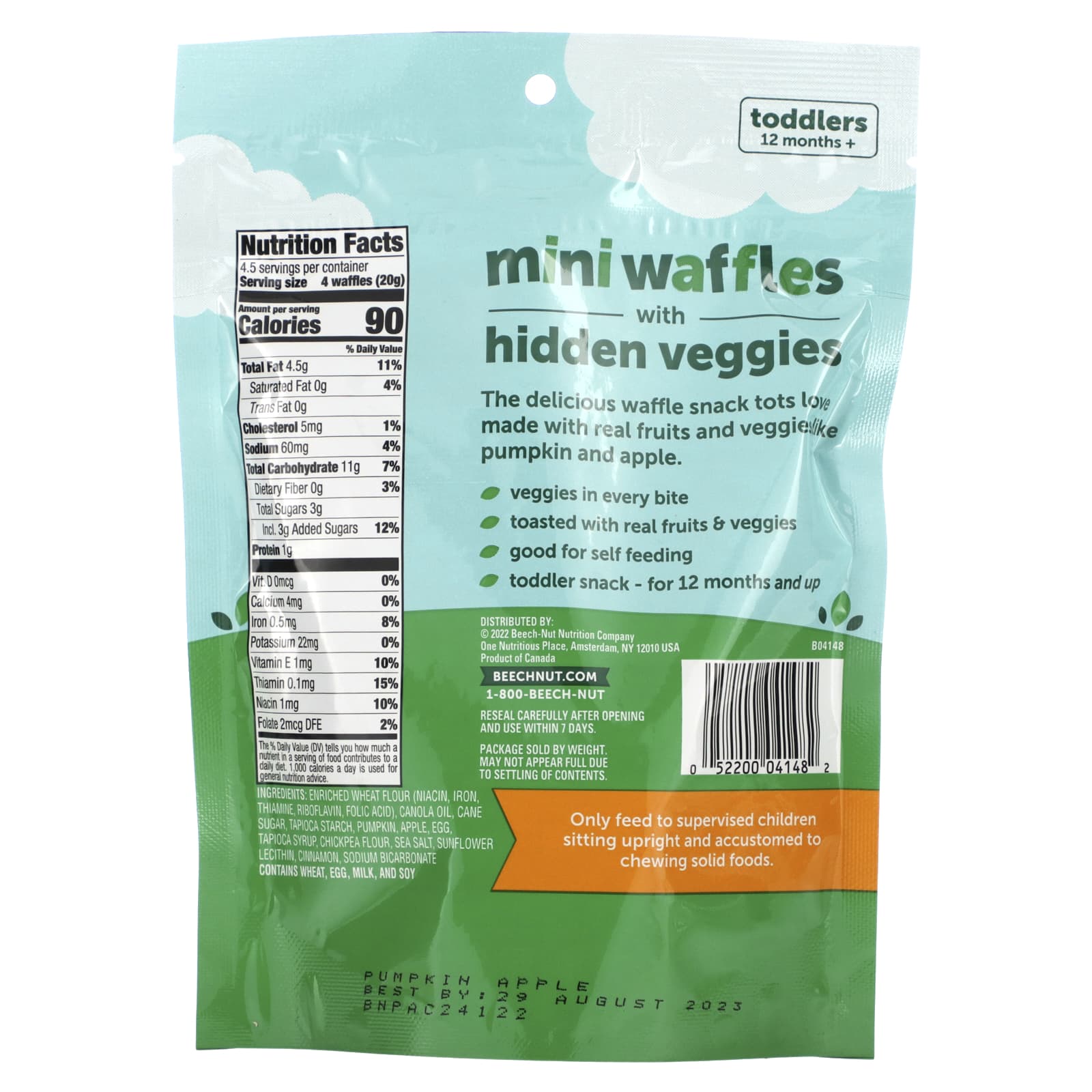 Beech-Nut Mini Waffles with Hidden Veggies for Toddlers 12+ Months - Image 2