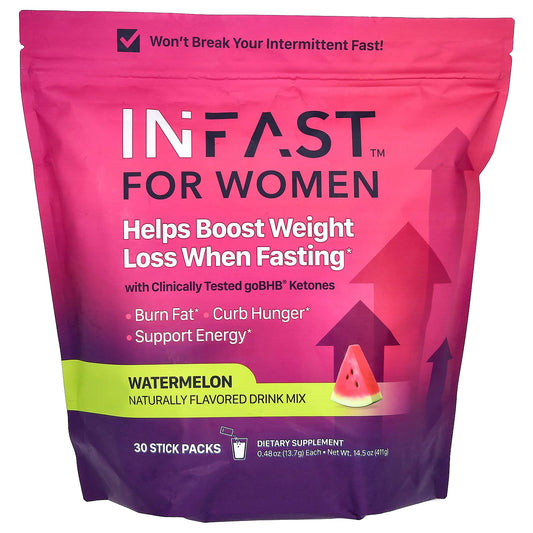 Real Ketones, INFAST, For Women, Watermelon, 30 Stick Packs, 0.48 (13.7 g) Each - Image 1