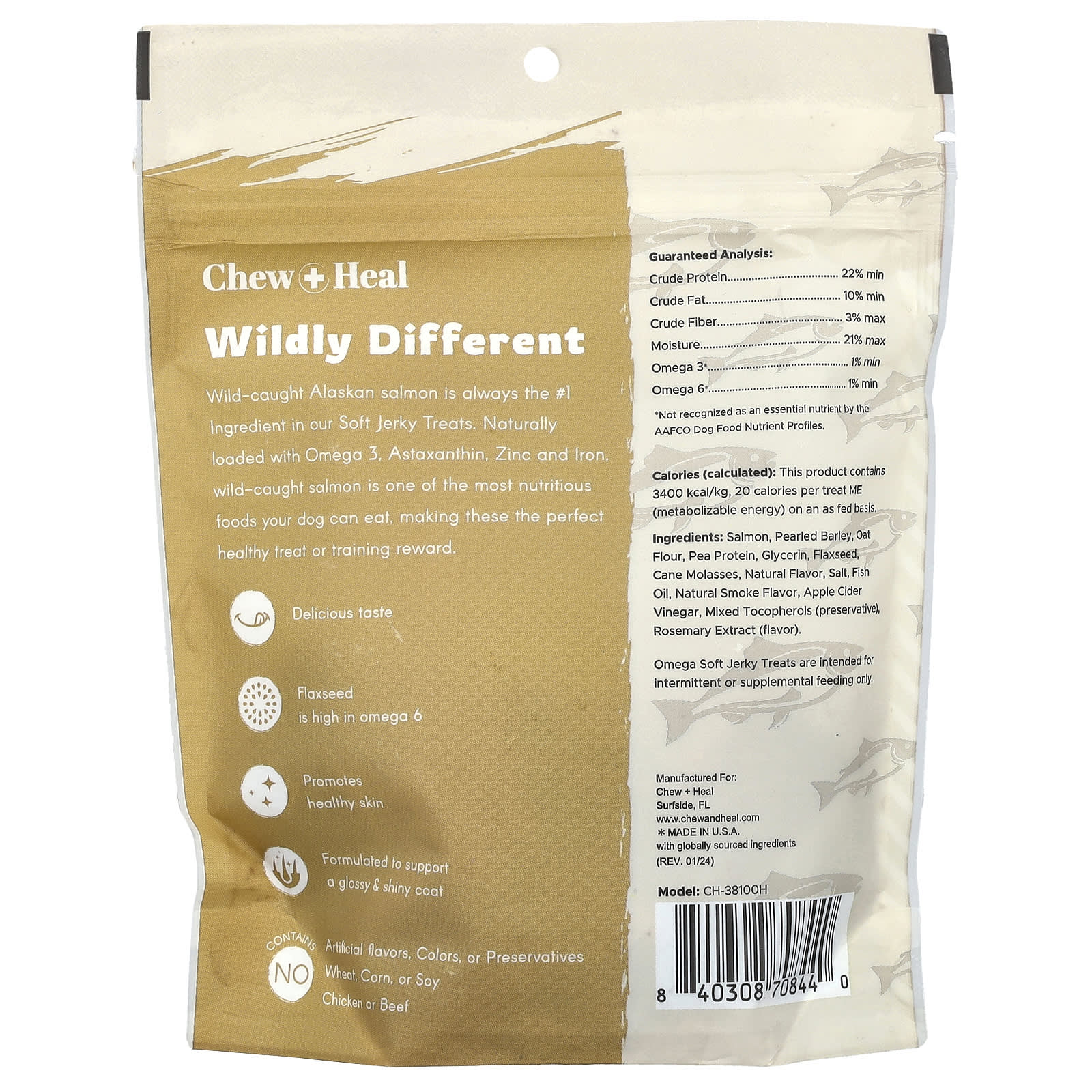 Wild-Caught Salmon Soft Jerky Treats for Dogs | Omega 3 Rich - Image 2