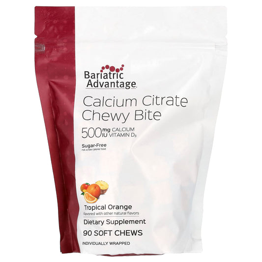 Bariatric Advantage, Calcium Citrate Chewy Bite, Sugar Free, Tropical Orange, 90 Soft Chews