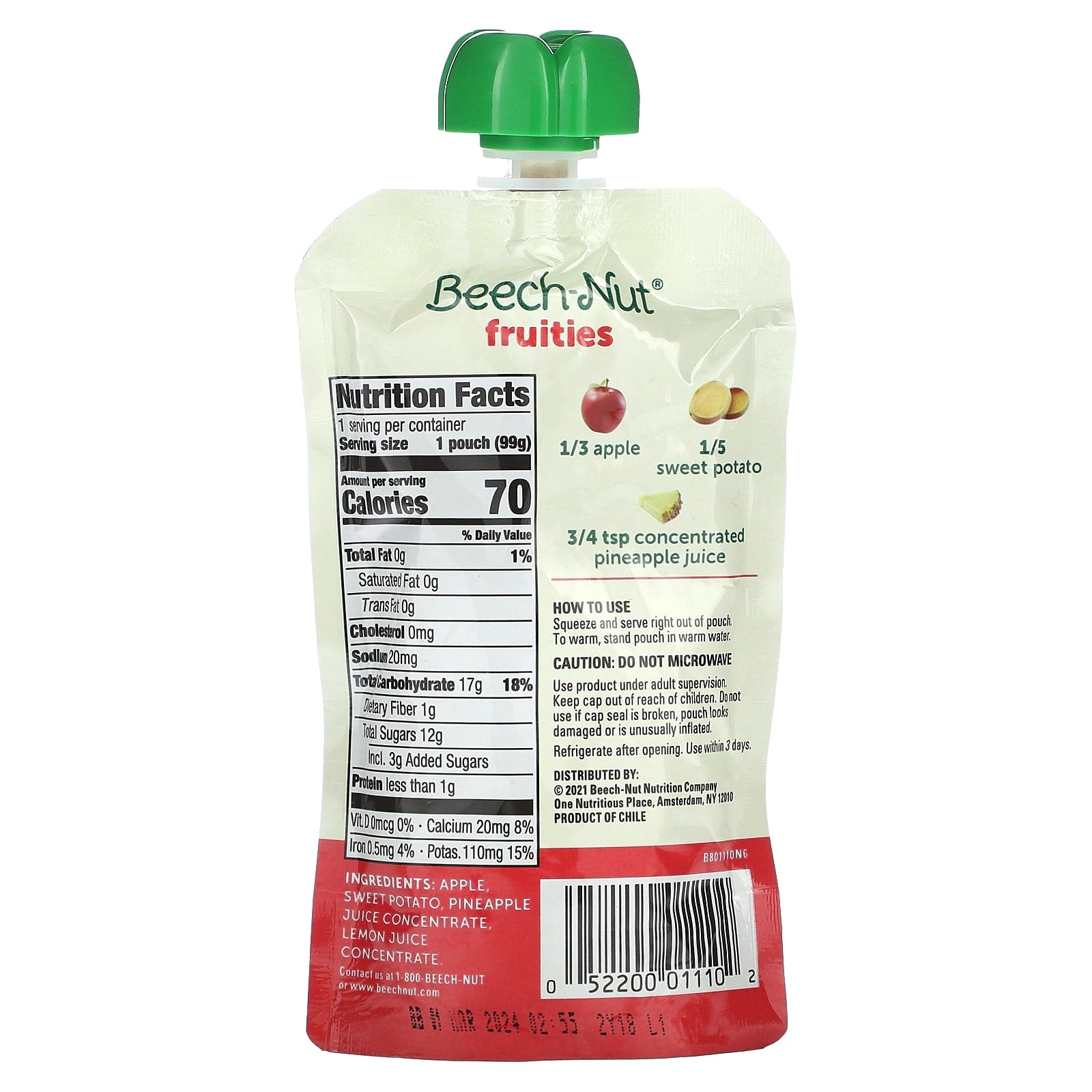 Beech-Nut Stage 2 Fruities Baby Food Pouches for 6+ Months - Image 2