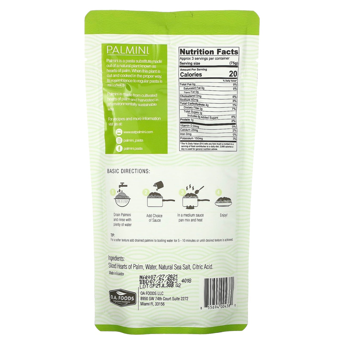 Palmini, Hearts of Palm, Linguine, 12 oz (338 g) - Image 2