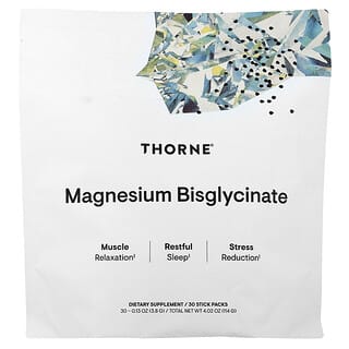 Thorne Magnesium Bisglycinate - 30 Stick Packs for Relaxation and Sleep