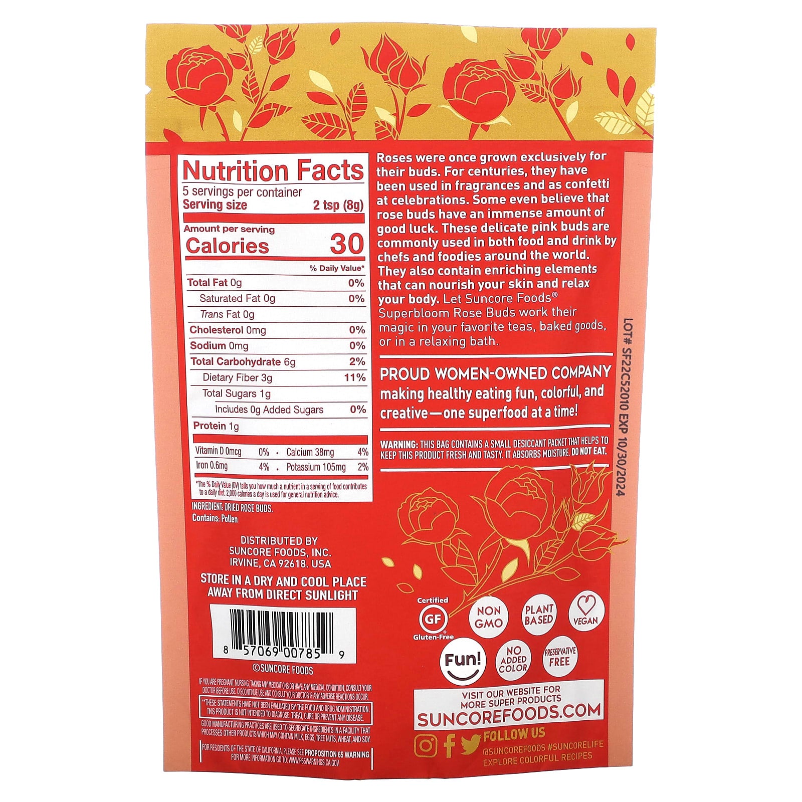 Suncore Foods, Rose Buds, 1.5 oz (43 g) - Image 2