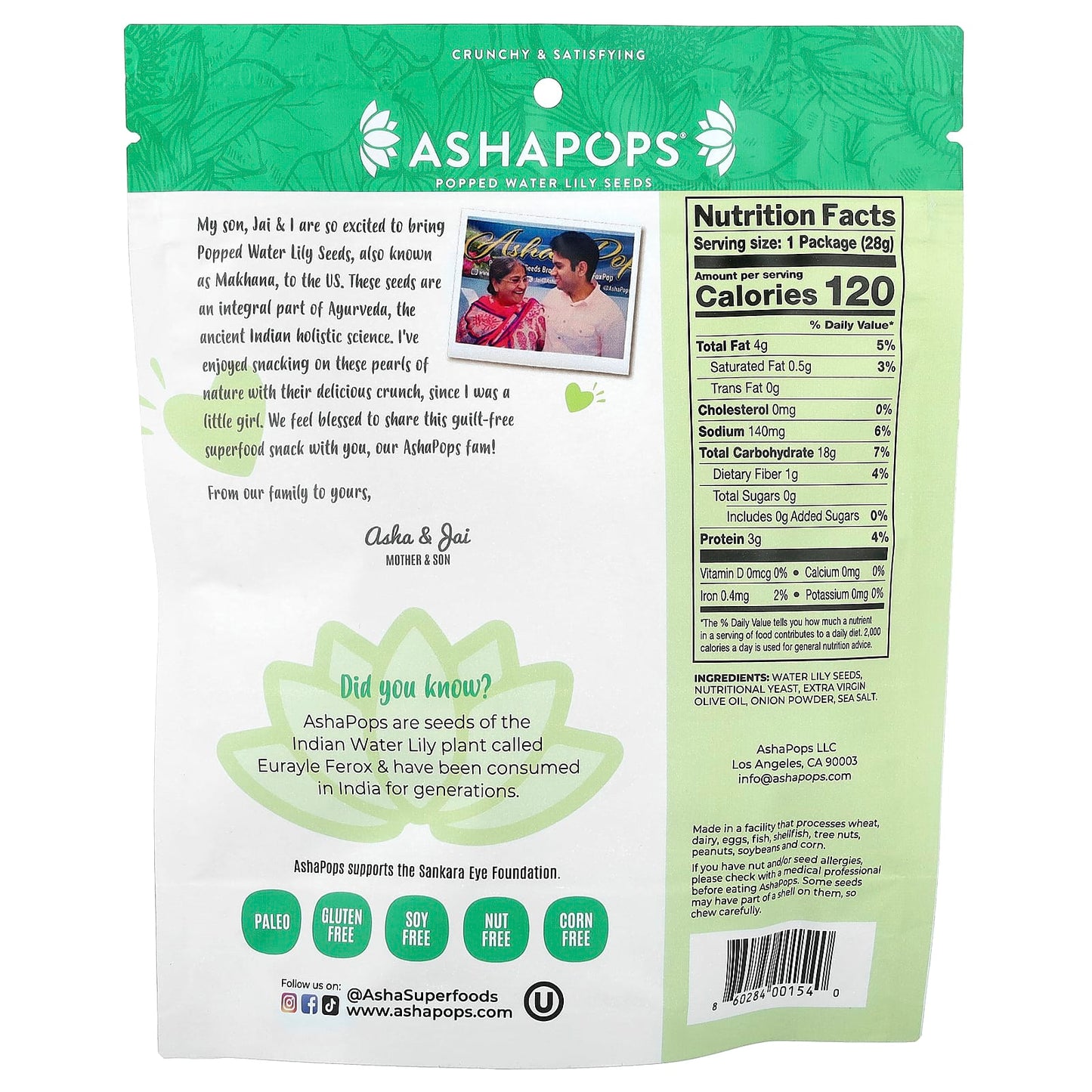 Crunchy Popped Water Lily Seeds - Vegan Cheese Snack 1 oz (28g) - Image 2