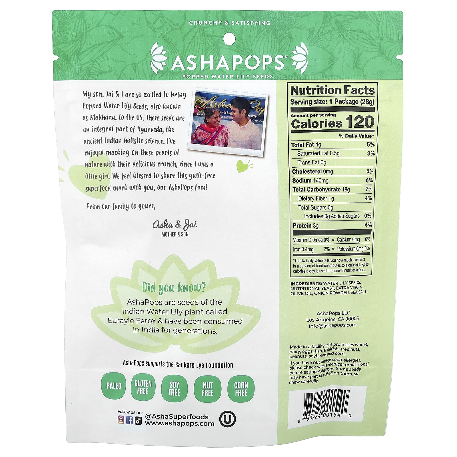 Crunchy Popped Water Lily Seeds - Vegan Cheese Snack 1 oz (28g) - Image 2