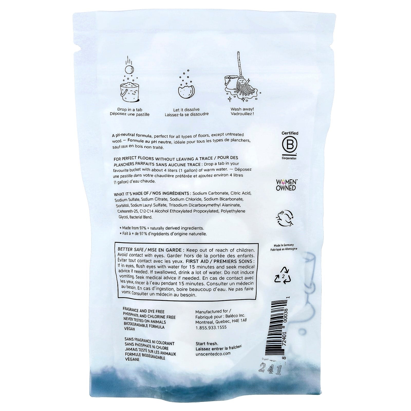 The Unscented Company, Floor Cleaner, 22 Tabs, 4.1 oz (116 g) - Image 2