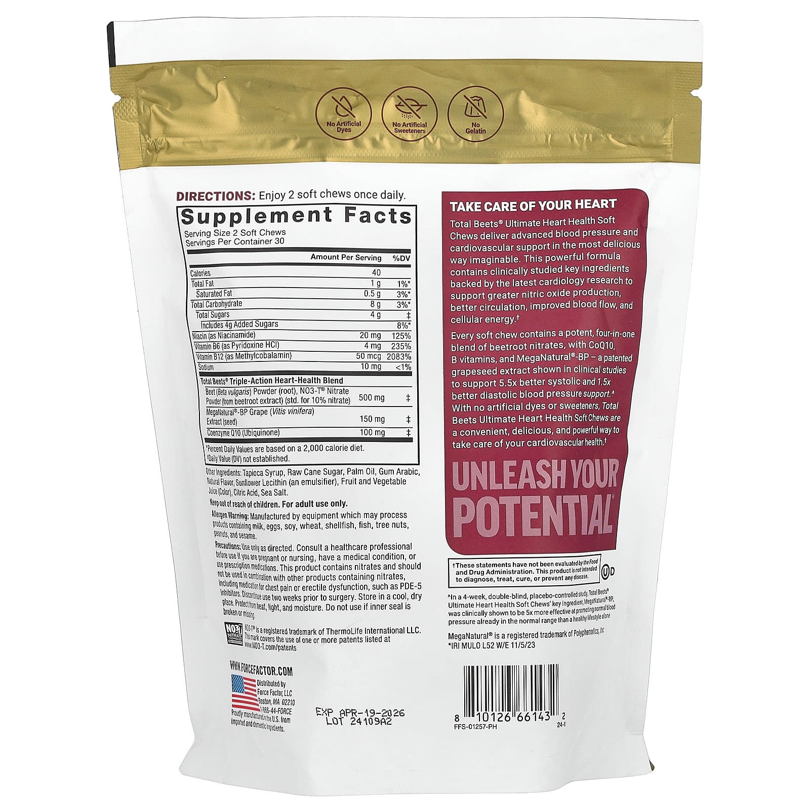 Total Beets Ultimate Heart Health Soft Chews - Image 2