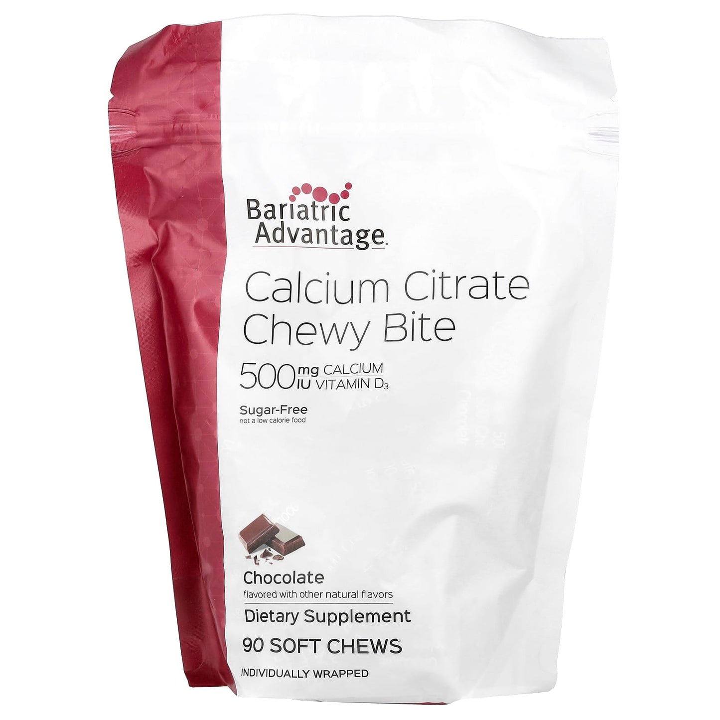 Bariatric Calcium Citrate Chewy Bites, Sugar-Free, Chocolate, 90 Soft Chews - Image 1