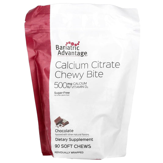 Bariatric Calcium Citrate Chewy Bites, Sugar-Free, Chocolate, 90 Soft Chews - Image 1
