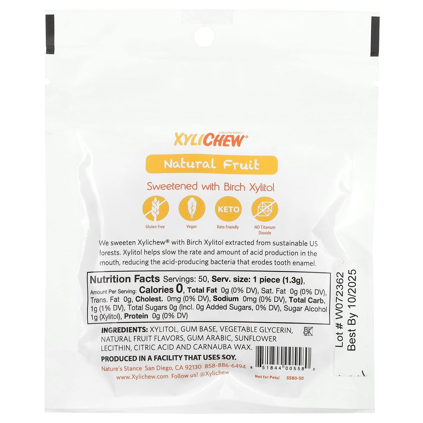 XyliDENT, Xylichew, Natural Fruit, 50 Pieces, 2.29 oz (65 g) - Image 2