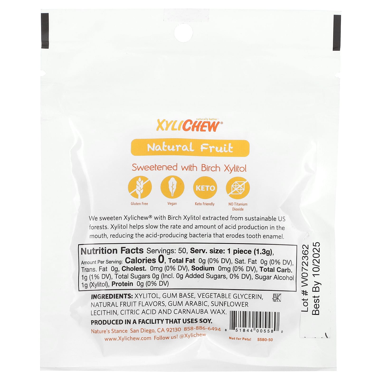 XyliDENT, Xylichew, Natural Fruit, 50 Pieces, 2.29 oz (65 g) - Image 2