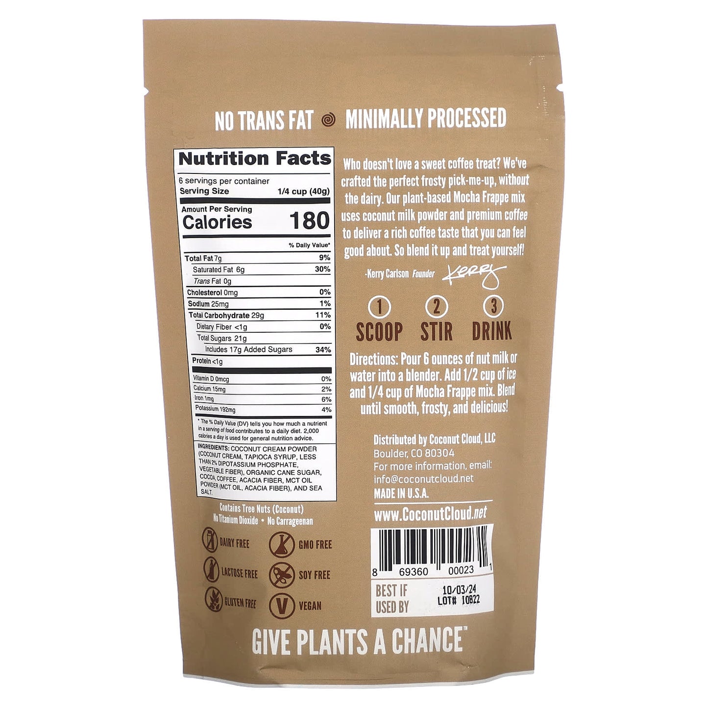 Vegan Mocha Latte Frappe Mix by Coconut Cloud - Dairy Free & Gluten Free - Image 2