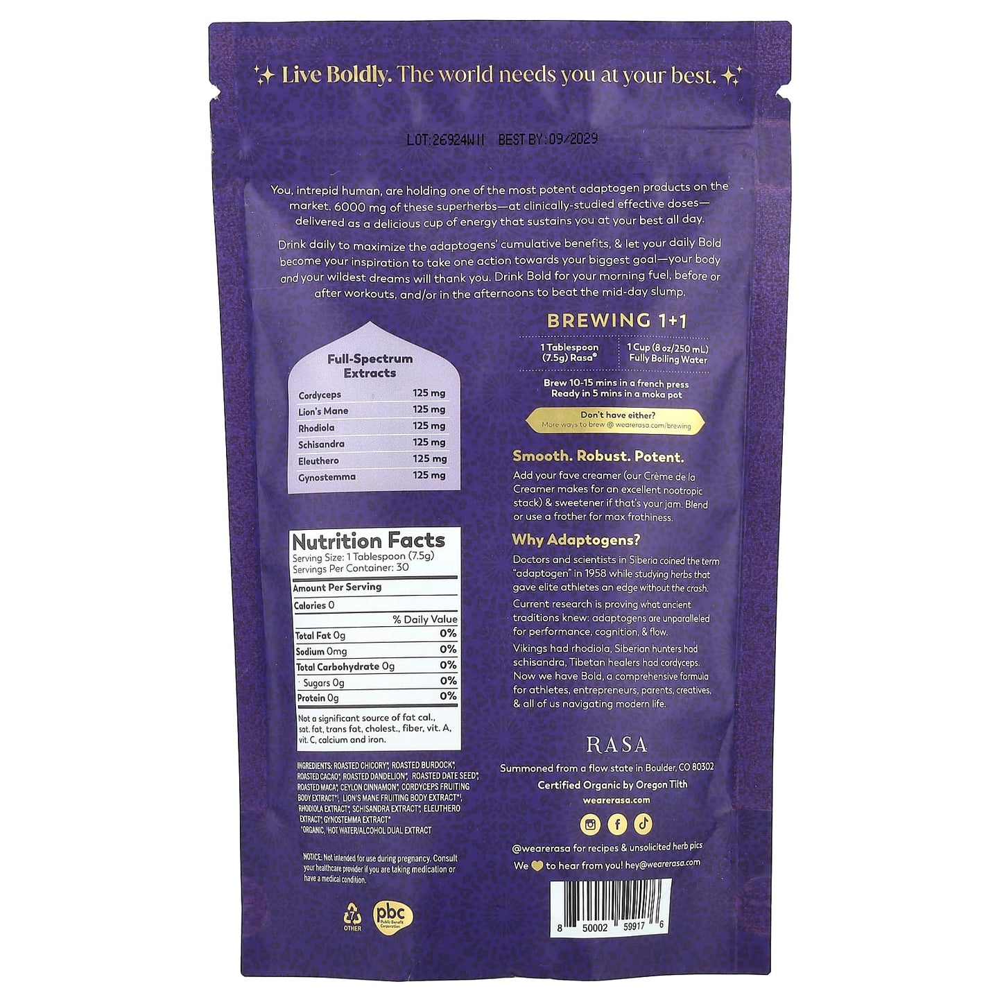 Rasa, Potent Energy Tonic, Bold, 8 oz (226 g) - Image 2