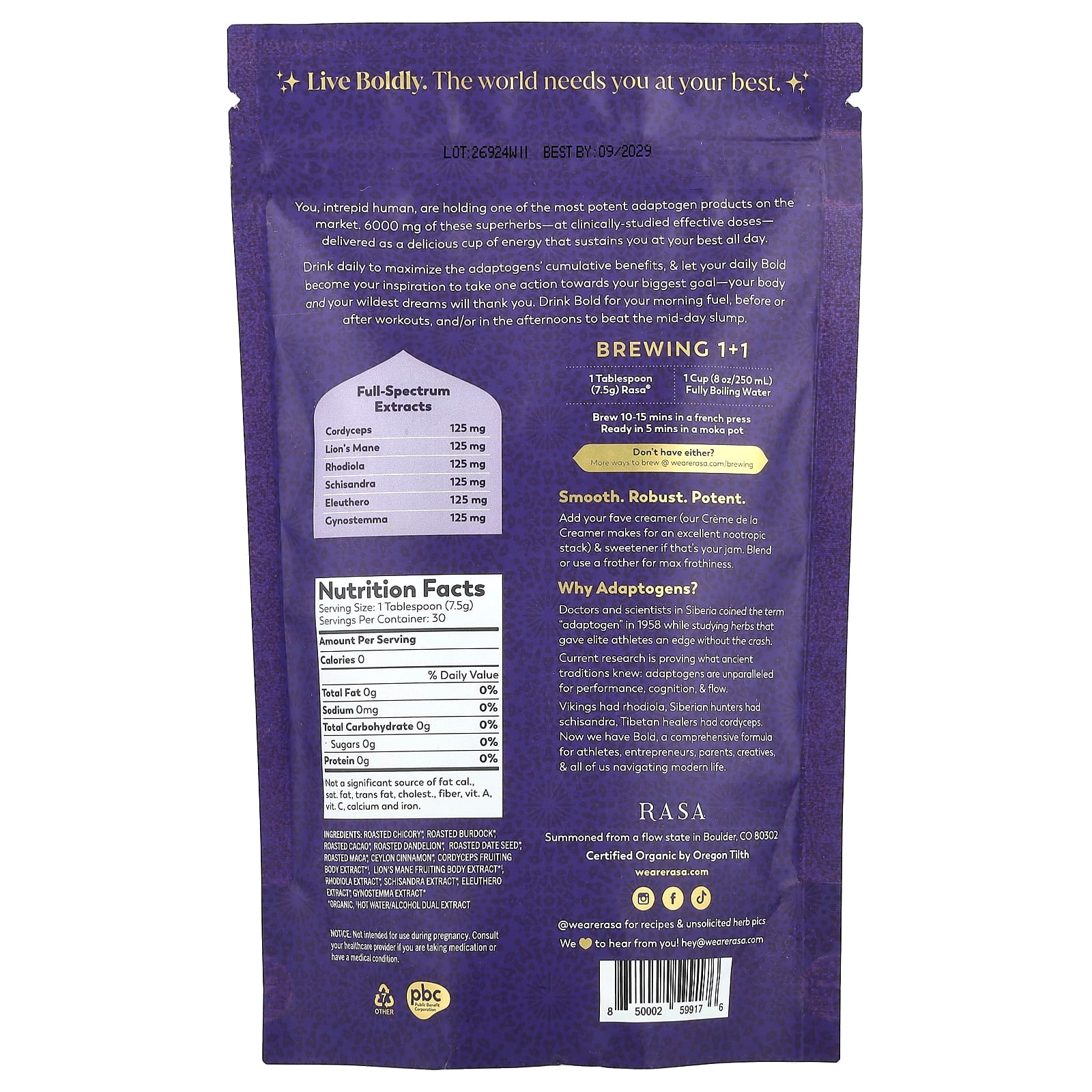 Rasa, Potent Energy Tonic, Bold, 8 oz (226 g) - Image 2
