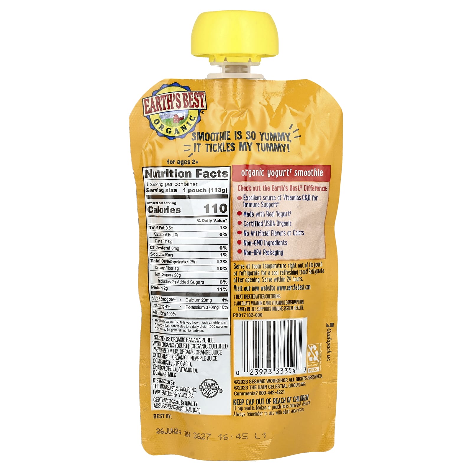 Organic Yogurt Smoothie for Kids - Earth's Best Immune Support - Image 2