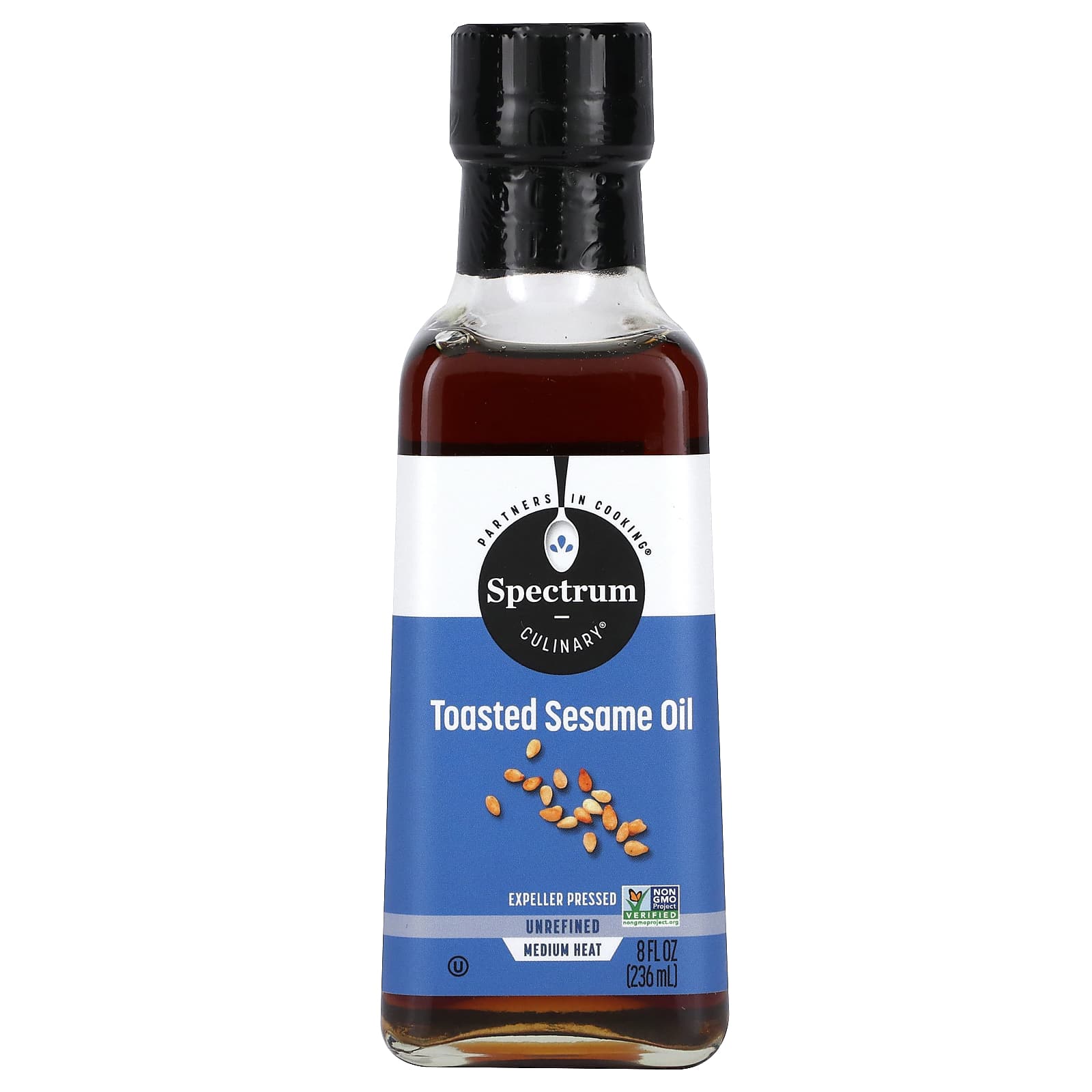 Spectrum Culinary, Toasted Sesame Oil, 8 fl oz (236 ml) - Image 1