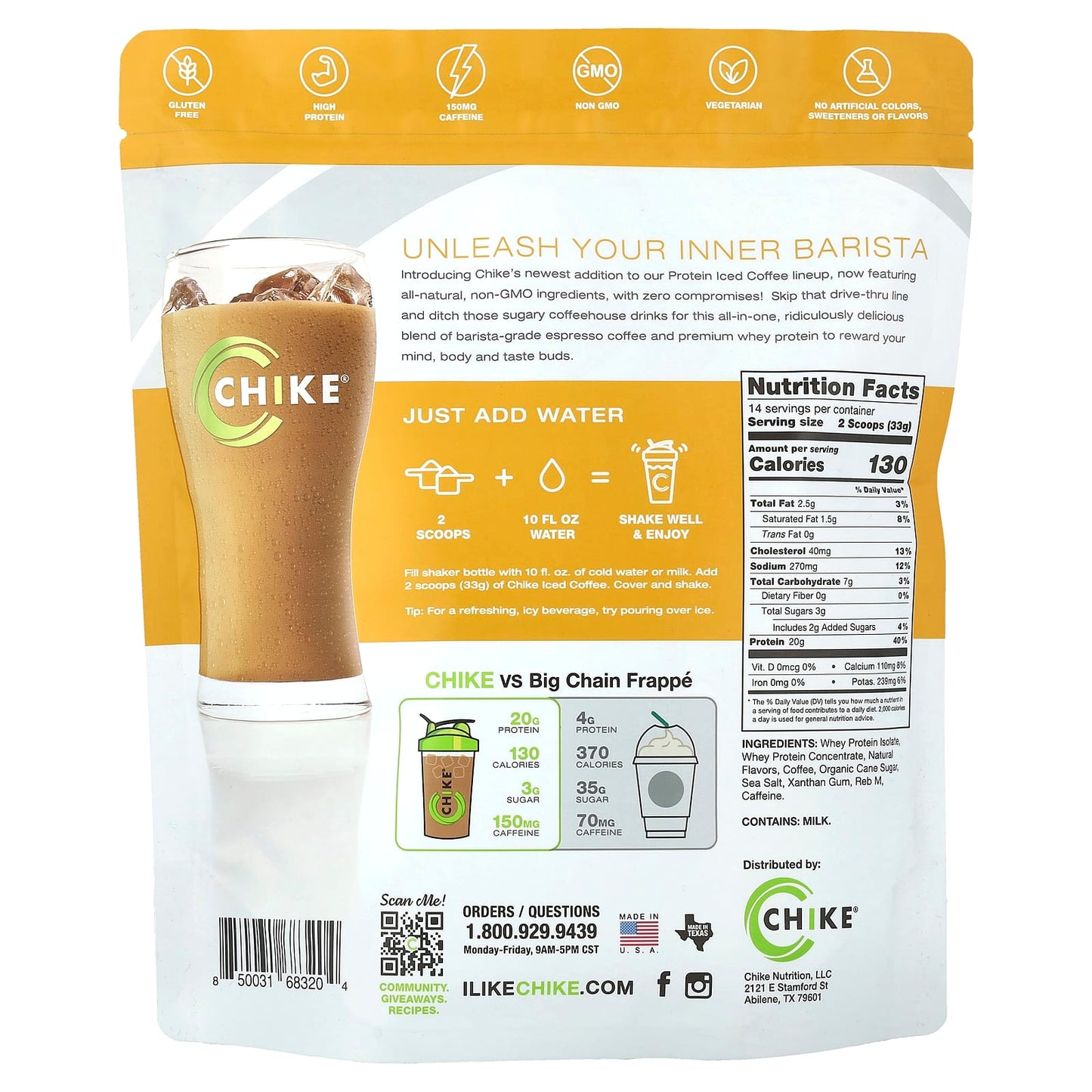 Vanilla Latte Protein Iced Coffee by Chike Nutrition - 462g - Image 2