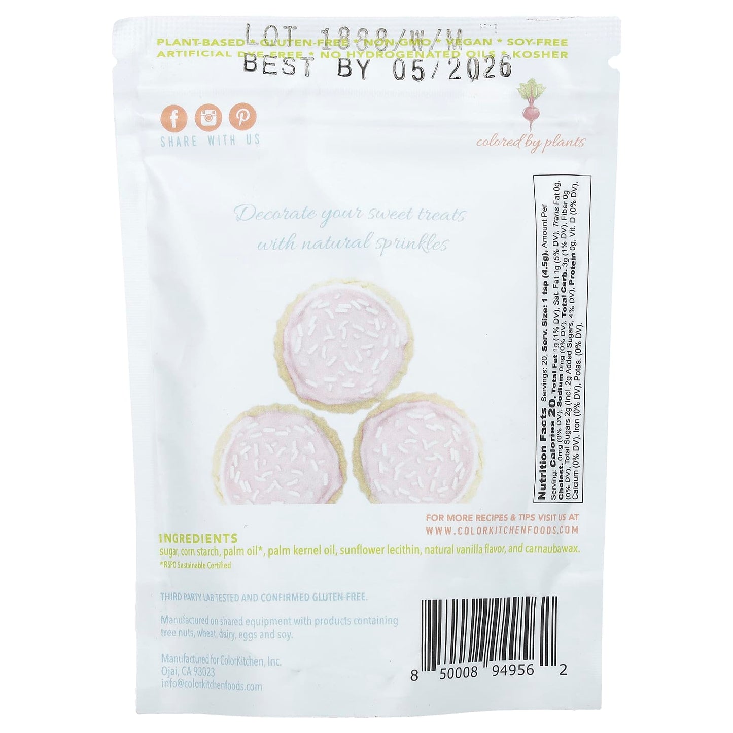Natural White Sprinkles for Baking by ColorKitchen - Image 2
