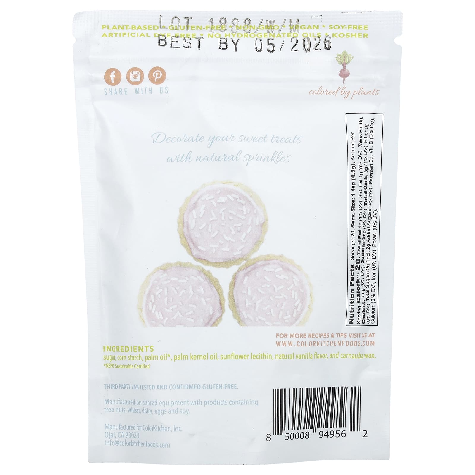 Natural White Sprinkles for Baking by ColorKitchen - Image 2