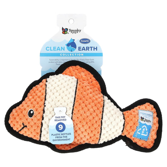 Spunky Pup, Clean Earth Collection, Clownfish, 1 Toy - Image 1