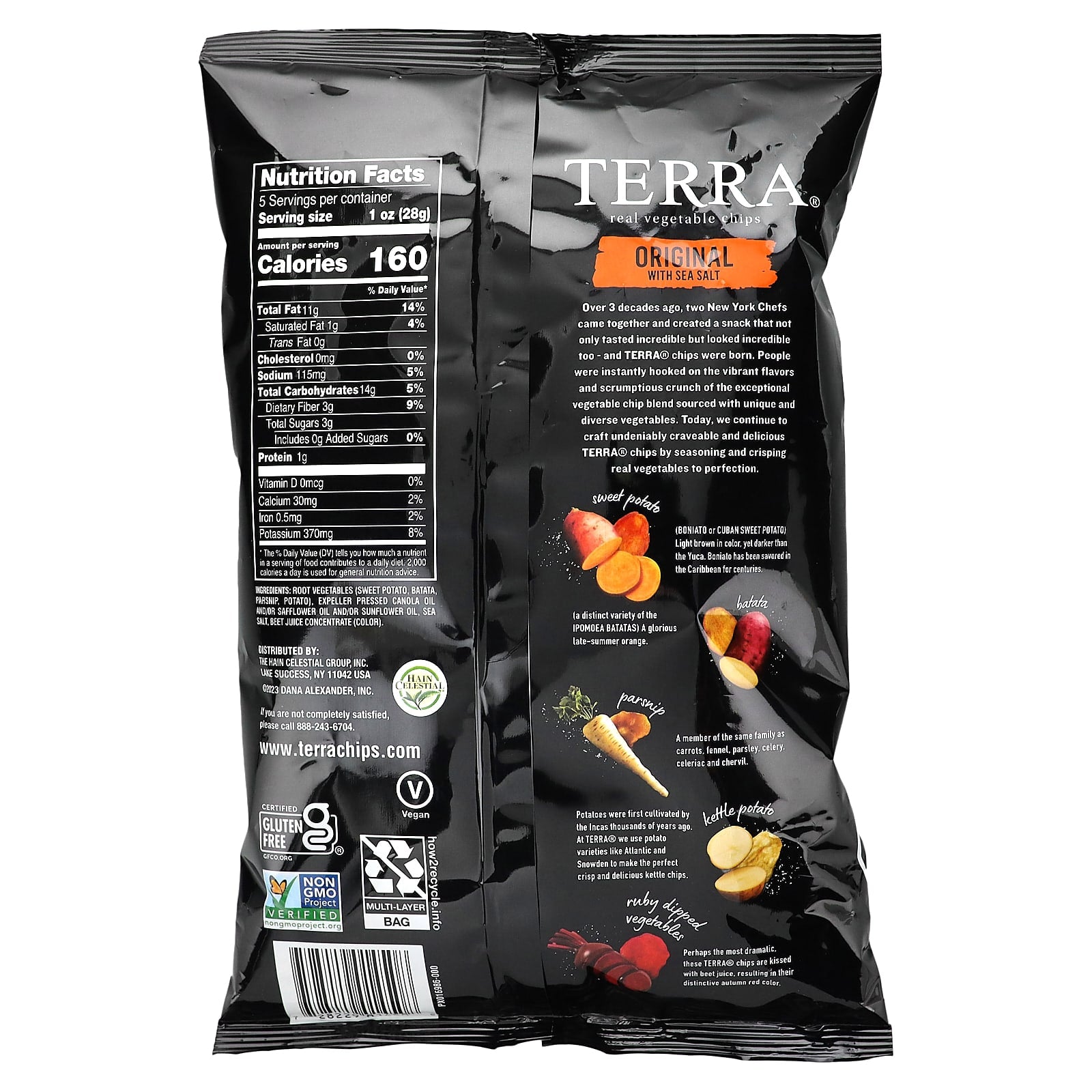 Terra, Real Vegetable Chips, Original With Sea Salt, 5 oz (141 g) - Image 2