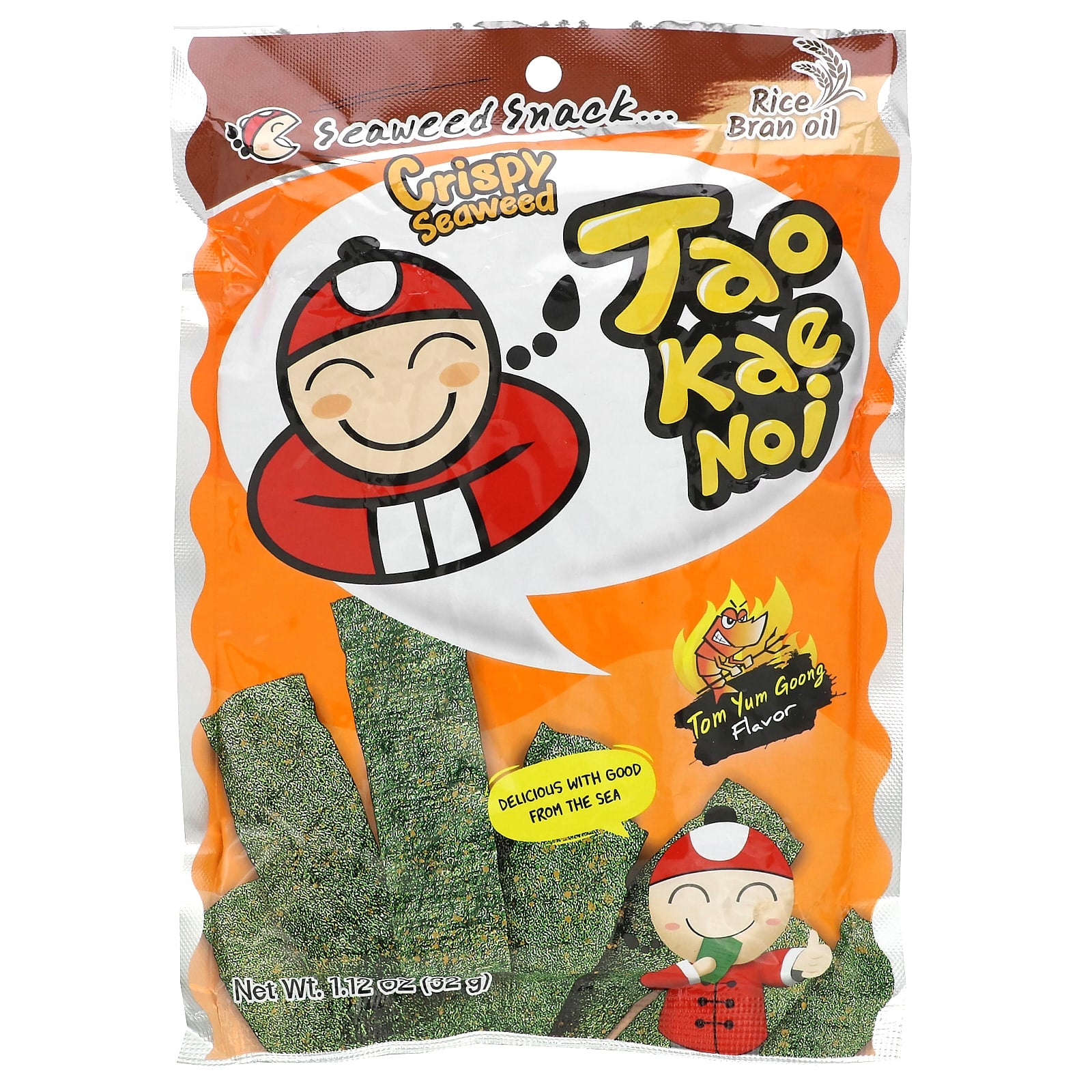 Tao Kae Noi, Crispy Seaweed Snack, Tom Yum Goong, 1.12 oz (32 g) - Image 1