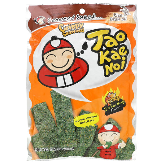 Tao Kae Noi, Crispy Seaweed Snack, Tom Yum Goong, 1.12 oz (32 g) - Image 1