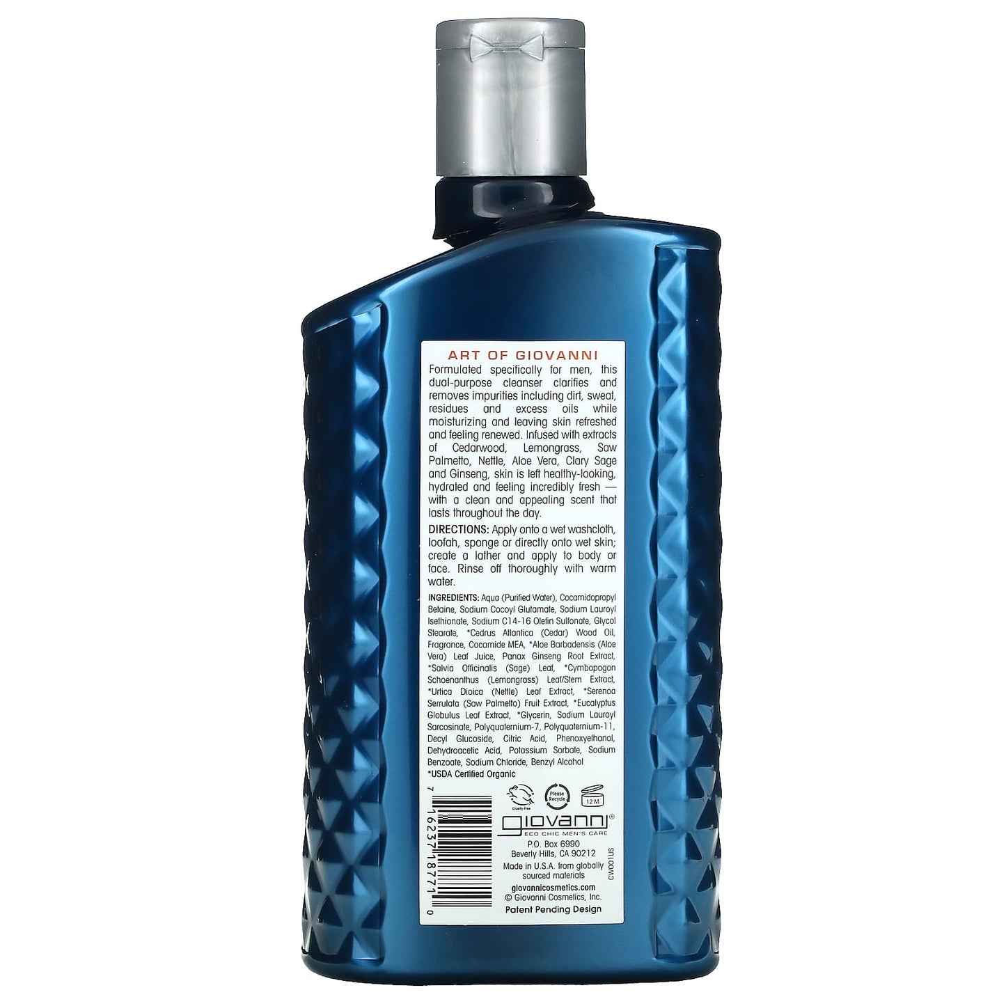 Giovanni Men's 2-in-1 Body Wash & Facial Cleanser, 16.9 oz - Image 2