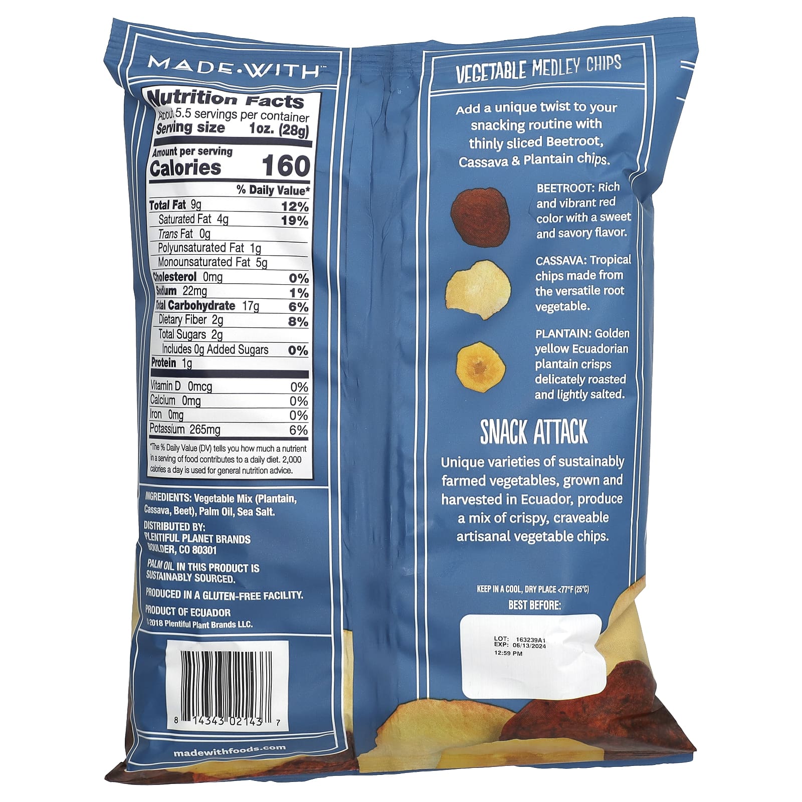 Made With, Vegetable Medley Chips, 5.5 oz (156 g) - Image 2