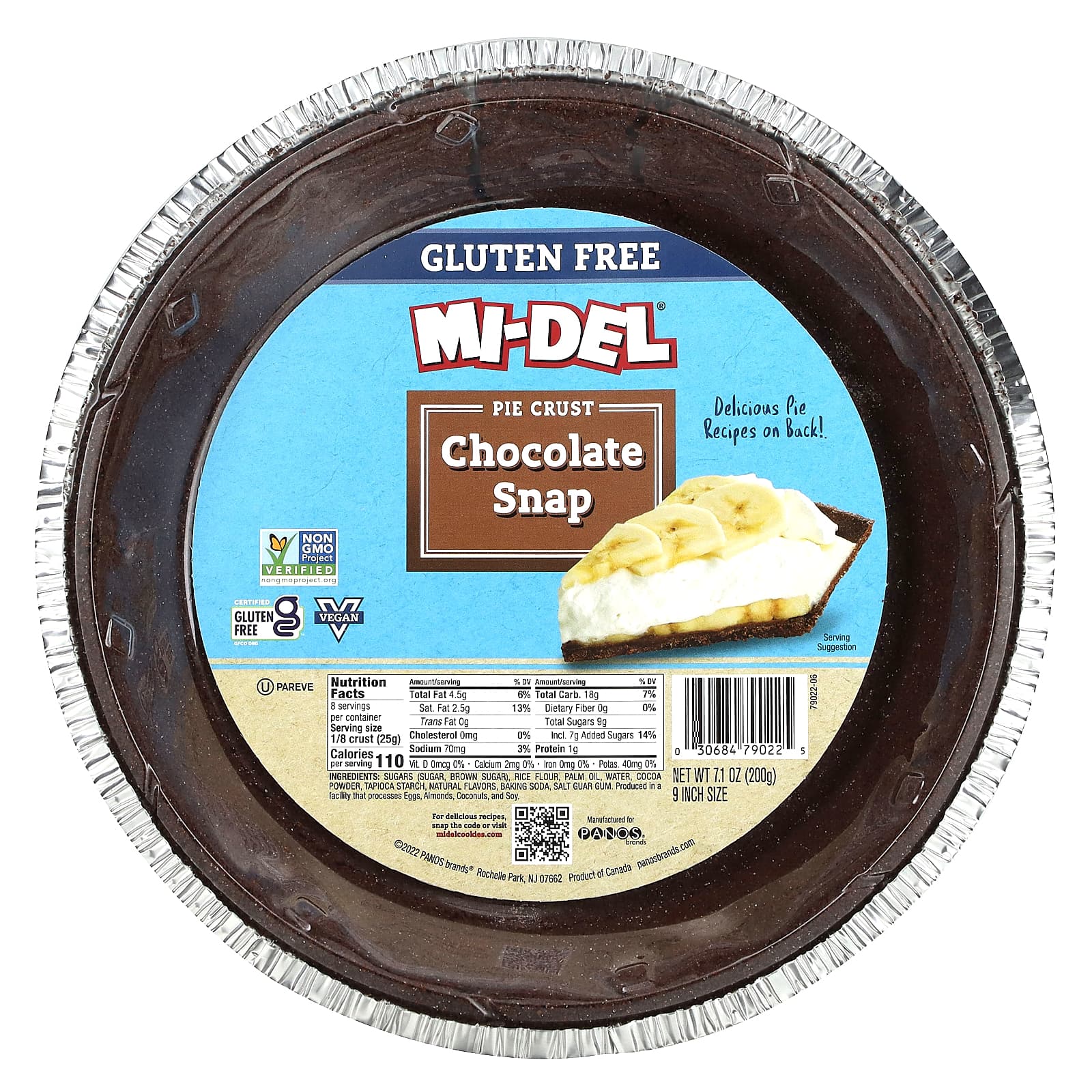 Mi-Del Cookies, Pie Crust, Chocolate Snap, 7.1 oz (200 g) - Image 1