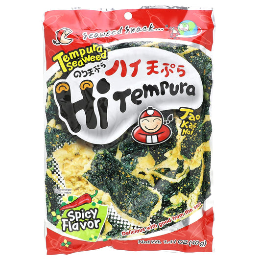 Tao Kae Noi, HiTempura Seaweed Snack, Spicy, 1.41 oz (40 g) - Image 1