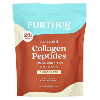 Grass-fed Collagen Peptides + Reishi Mushroom, Chocolate, 12 Packets
