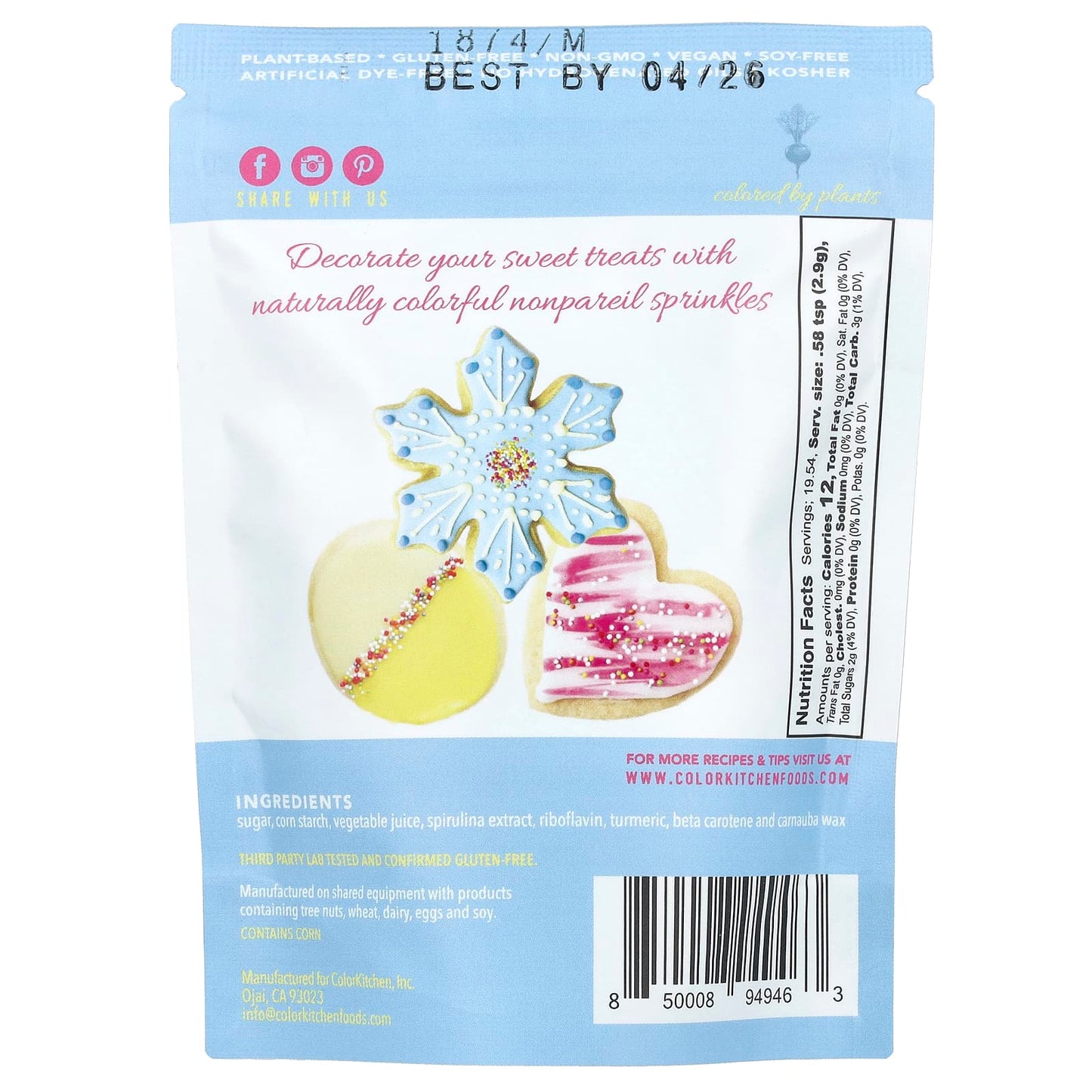 <span>ColorKitchen Naturally Colorful Sprinkles - 3 oz (85.06 g)</span> - Image 2