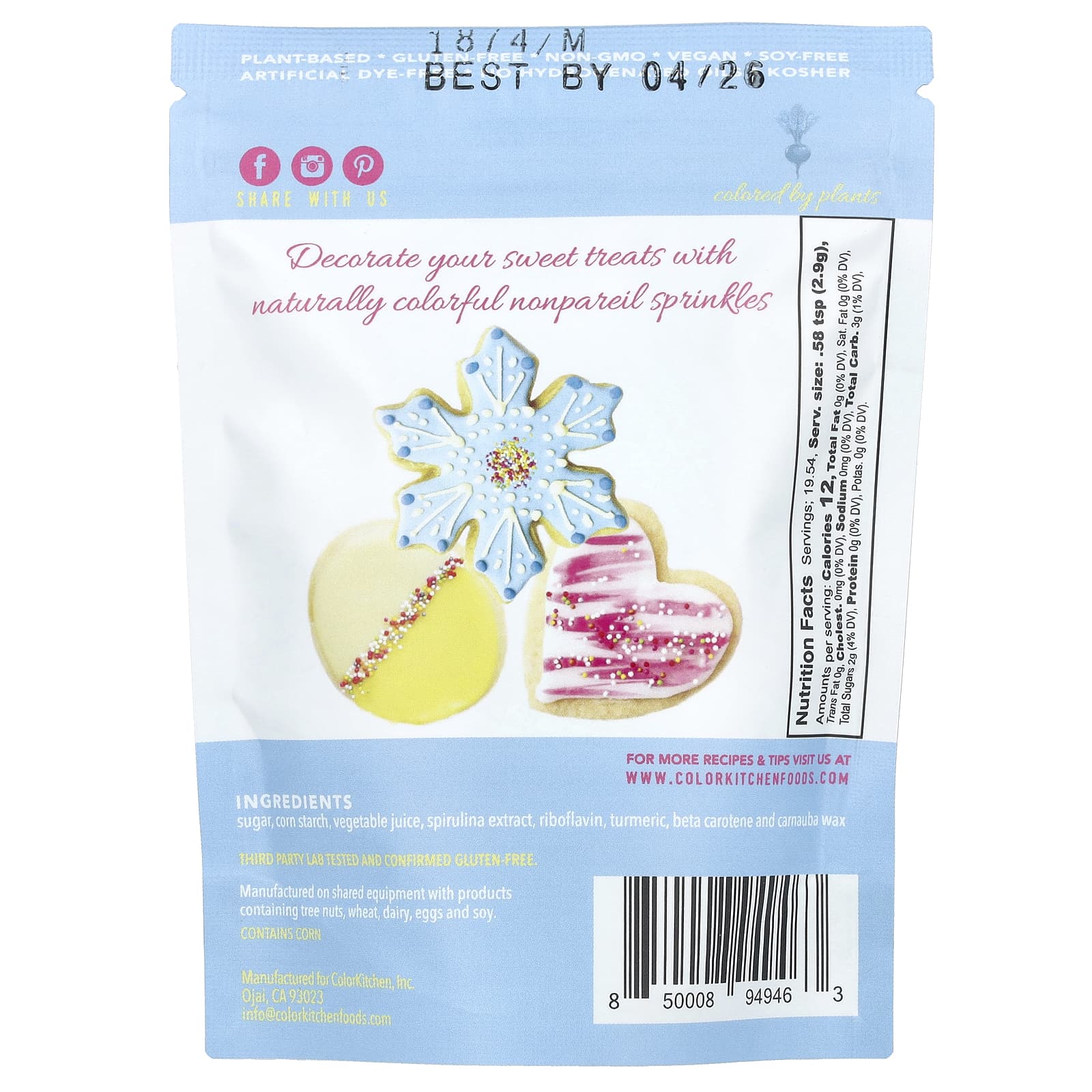 <span>ColorKitchen Naturally Colorful Sprinkles - 3 oz (85.06 g)</span> - Image 2