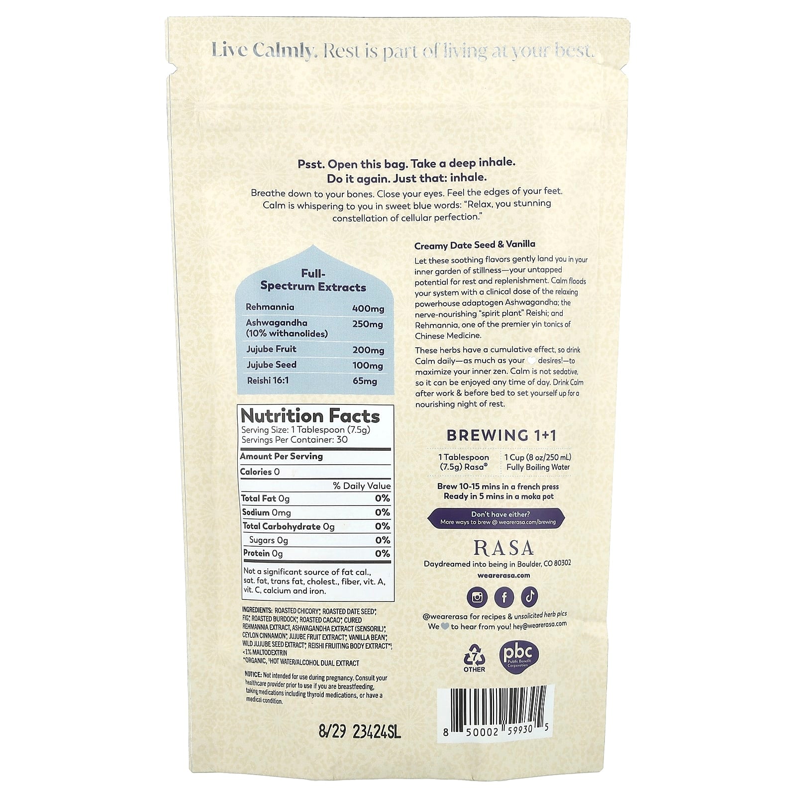 Rasa, Restorative Chill Tonic, Calm, 8 oz (226 g) - Image 2