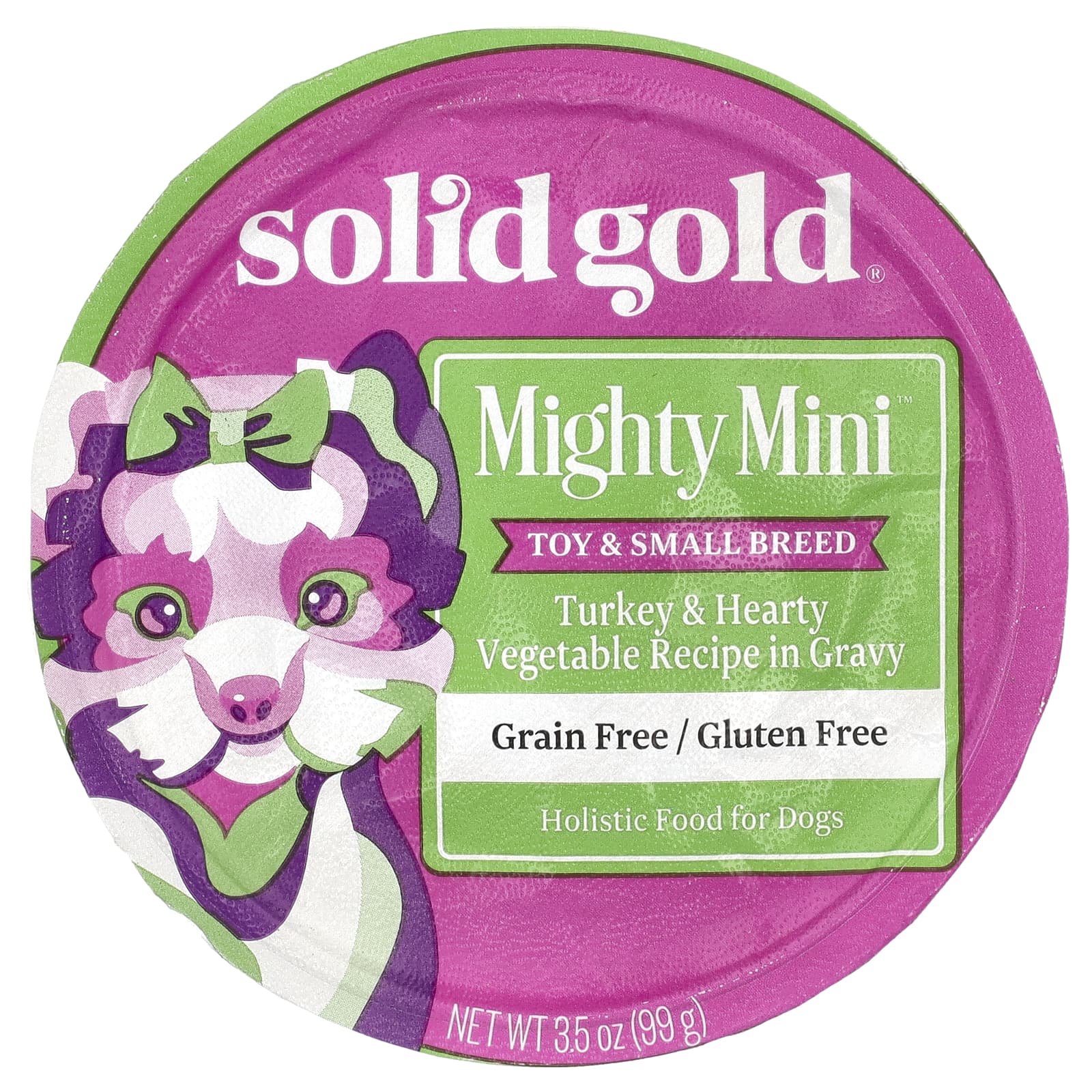 Solid Gold, Mighty Mini™, For Toy & Small Breed Dogs, Turkey & Hearty Vegetable in Gravy, 3.5 oz (99 g) - Image 1