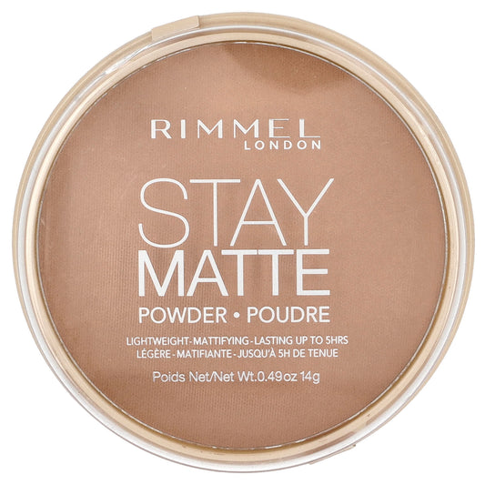 Rimmel London, Stay Matte, Lightweight-Mattifying Powder, 016 Deep Beige, 0.49 oz (14 g) - Image 1