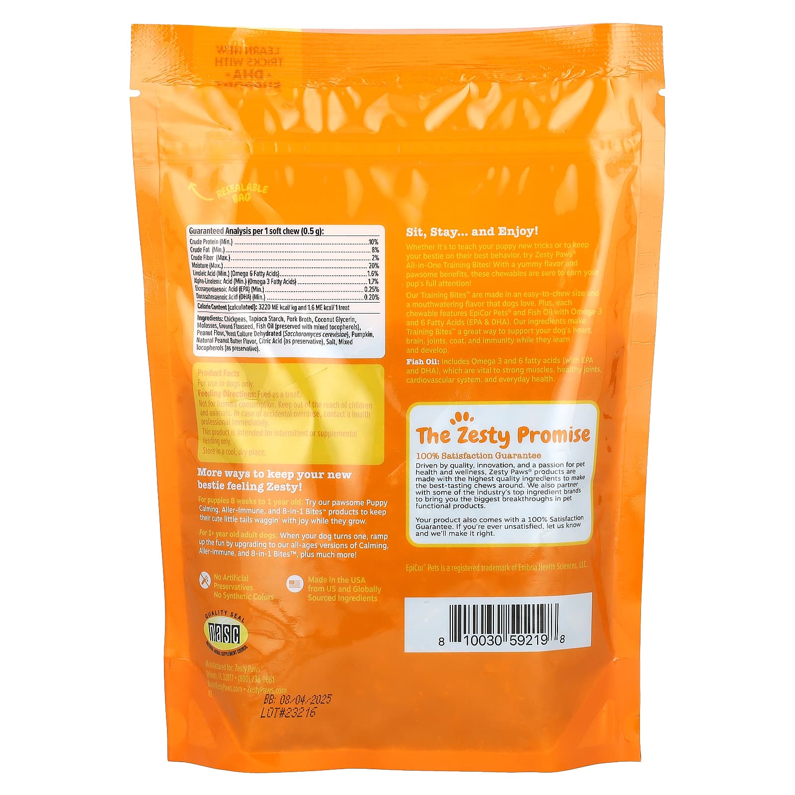 Zesty Paws, All-In-One Training Bites, For Dogs, All Ages, Peanut Butter, 12 oz (340 g) - Image 2