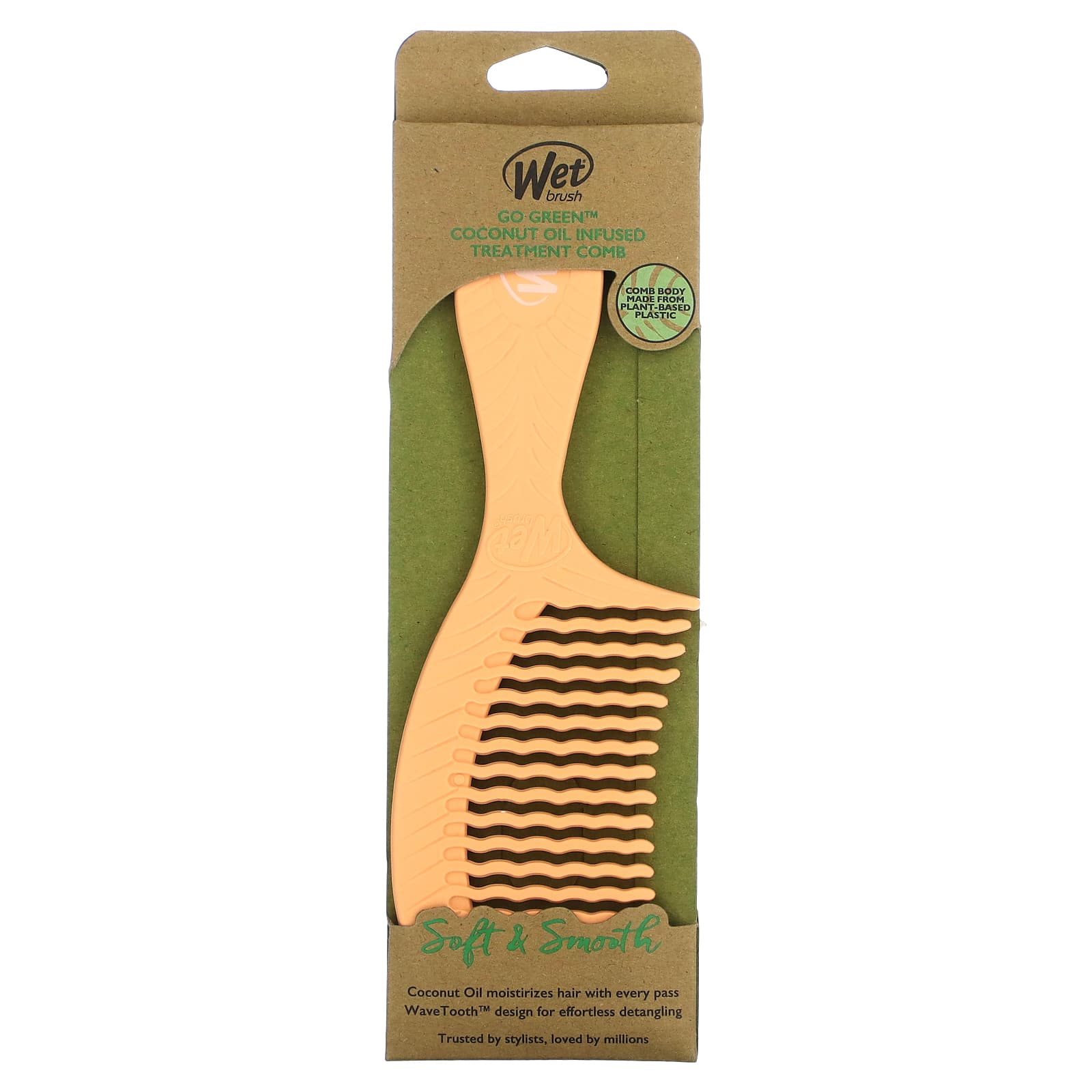 Wet Brush, Go Green Coconut Oil Infused Treatment Comb, Soft & Smooth, 1 Brush - Image 2