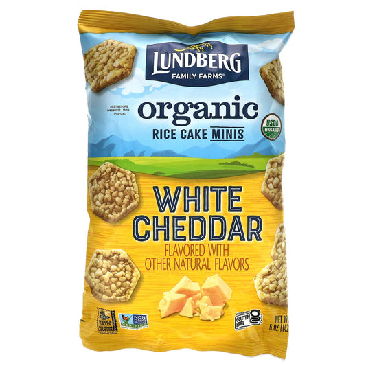 Lundberg, Organic Rice Cake Minis, White Cheddar, 5 oz (142 g) - Image 1