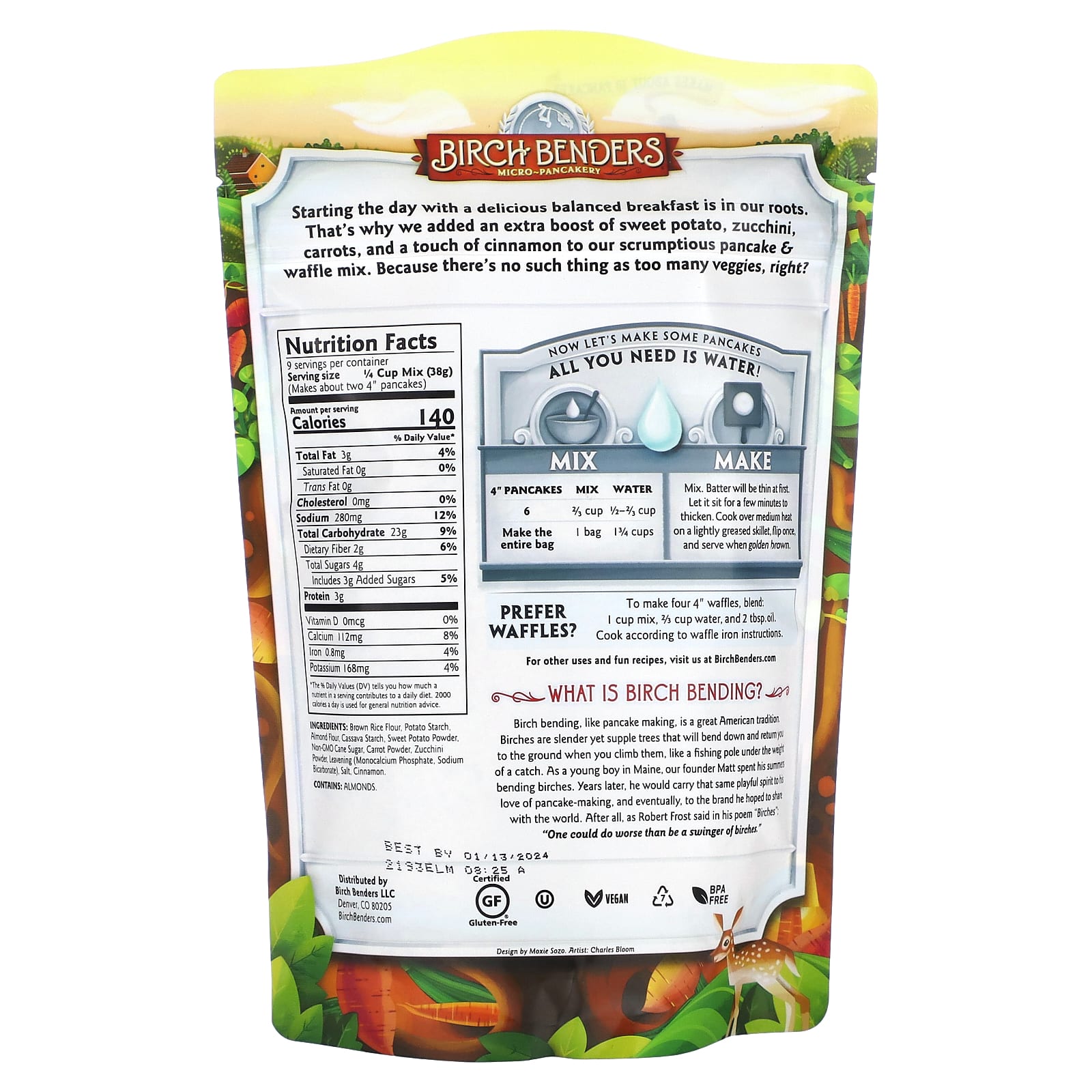 Delicious Sweet Potato Pancake & Waffle Mix by Birch Benders - 12 oz - Image 2