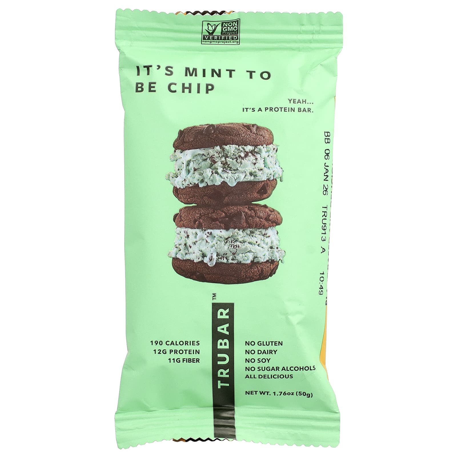Trubar, Protein Bar, It's Mint To Be Chip, 1.76 oz (50 g) - Image 1