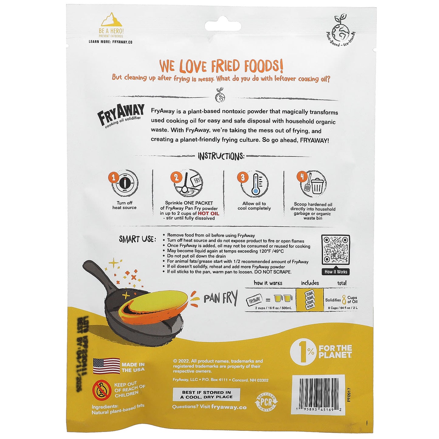 Eco-Friendly FryAway - Solidify Cooking Oil, Easy Disposal, 4 Packets - Image 2