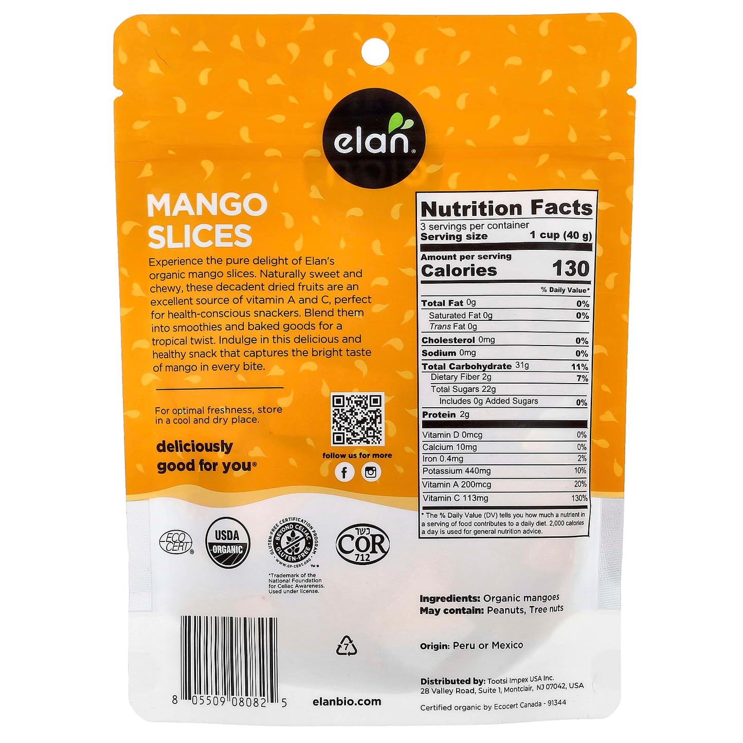 Dried Organic Mango Slices by Elan, USDA Certified, Vegan, Gluten Free - Image 2