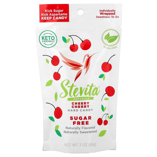 Stevita, Naturals, Sugar Free Hard Candy, Cherry Cherry, 3 oz (85 g) - Image 1