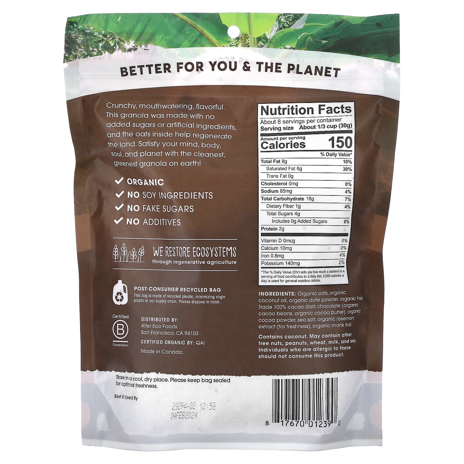 Dark Chocolate Organic Granola by Alter Eco, USDA Organic & Climate Neutral - Image 2
